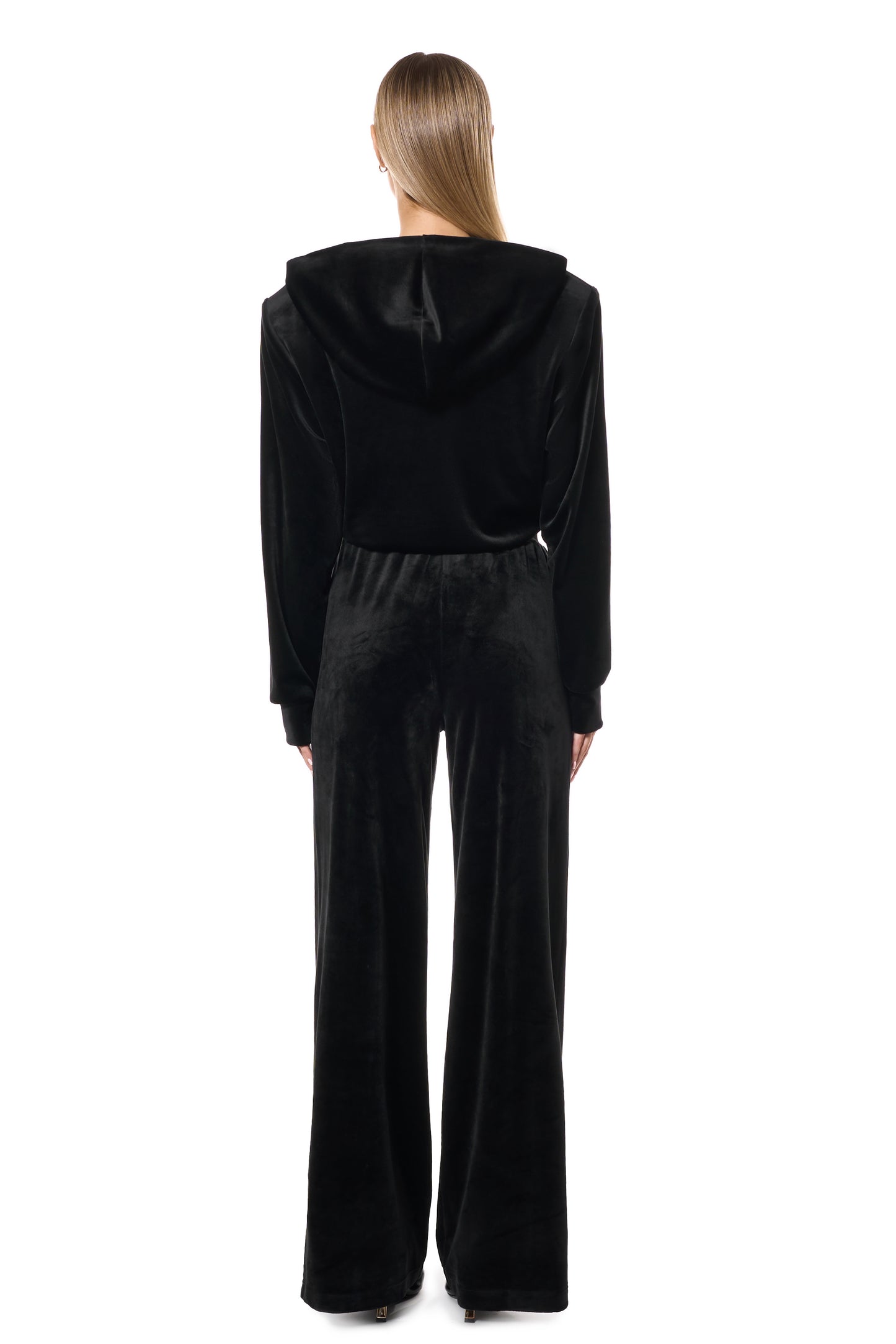 Zip - hoodie of velour SVYATAYA, black