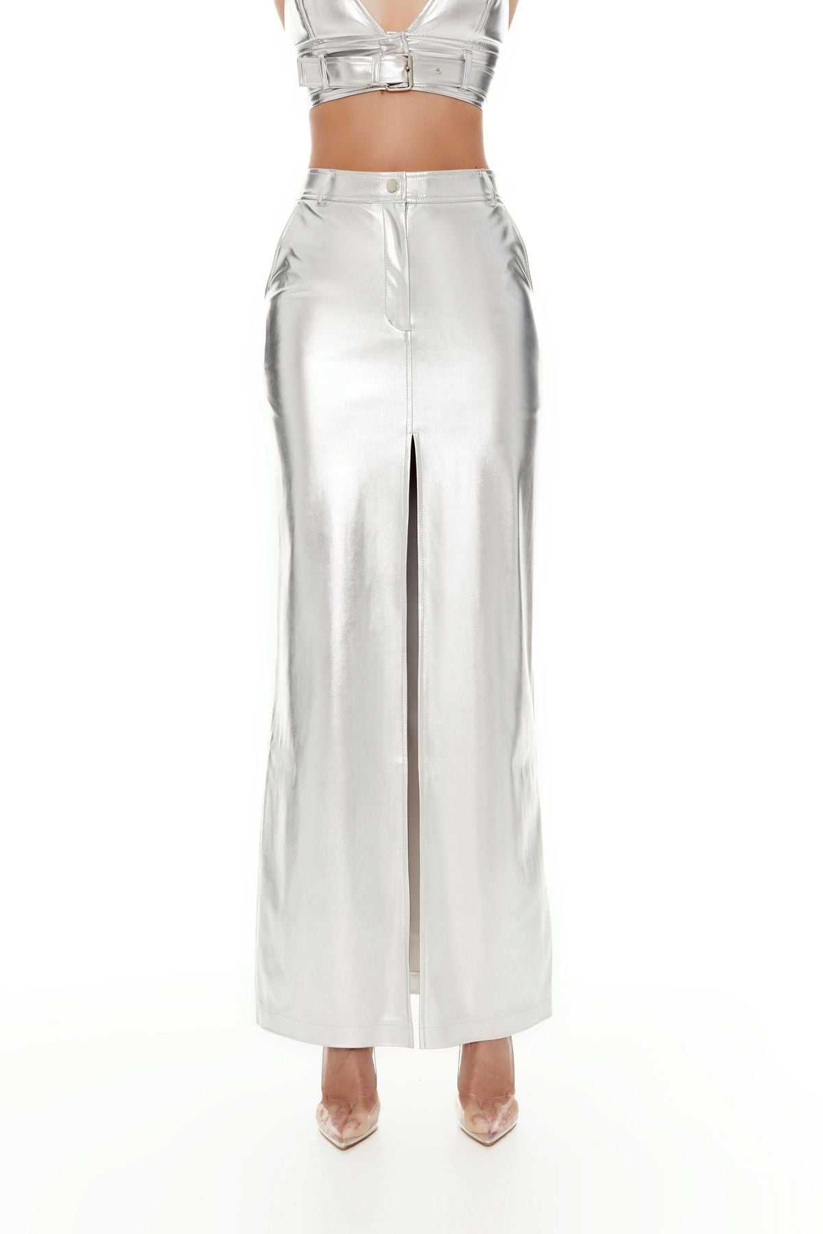 Rock mit Folieneffekt Silber