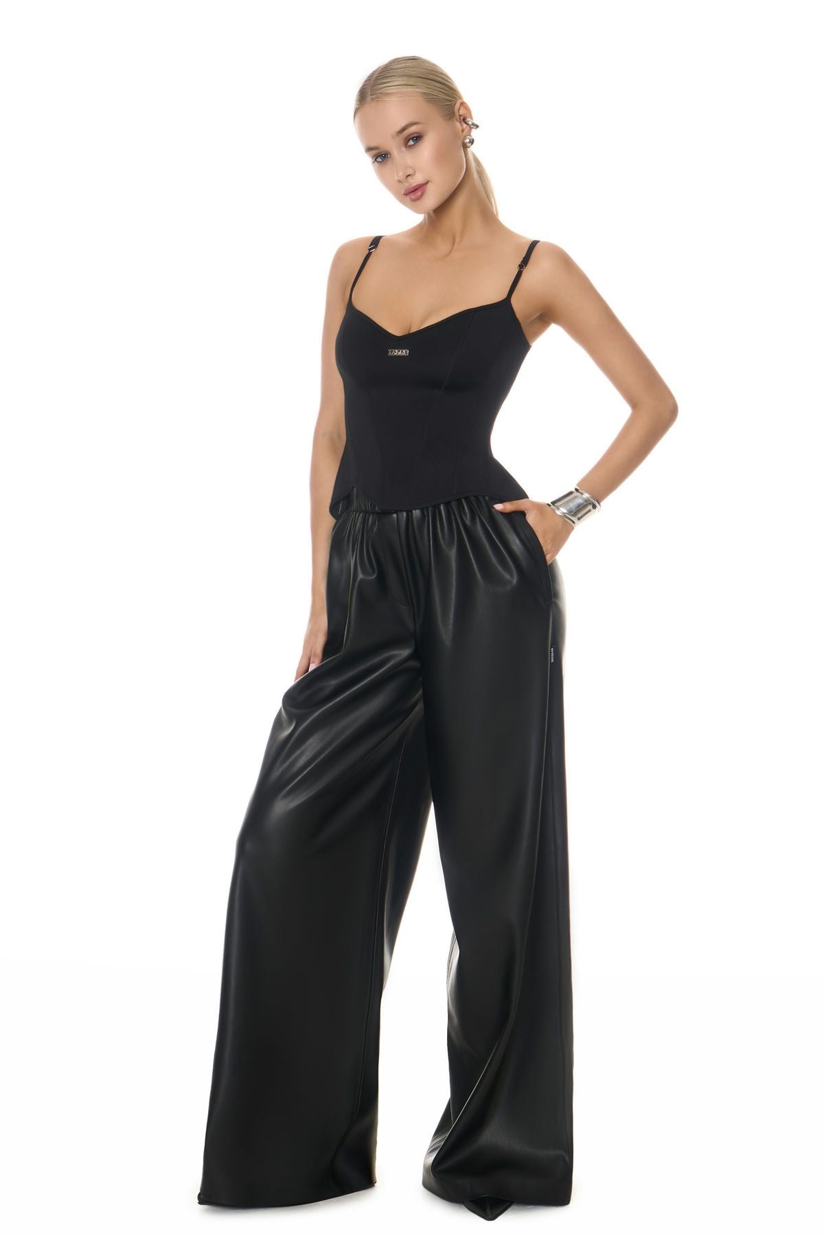 Corset in stretchy fabric