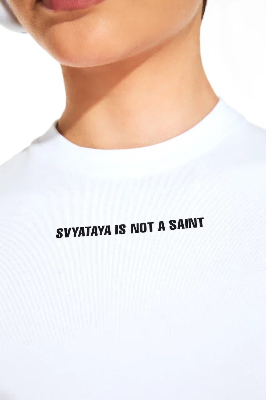 Mini-T-Shirt SVYATAYA IS NOT A SAINT