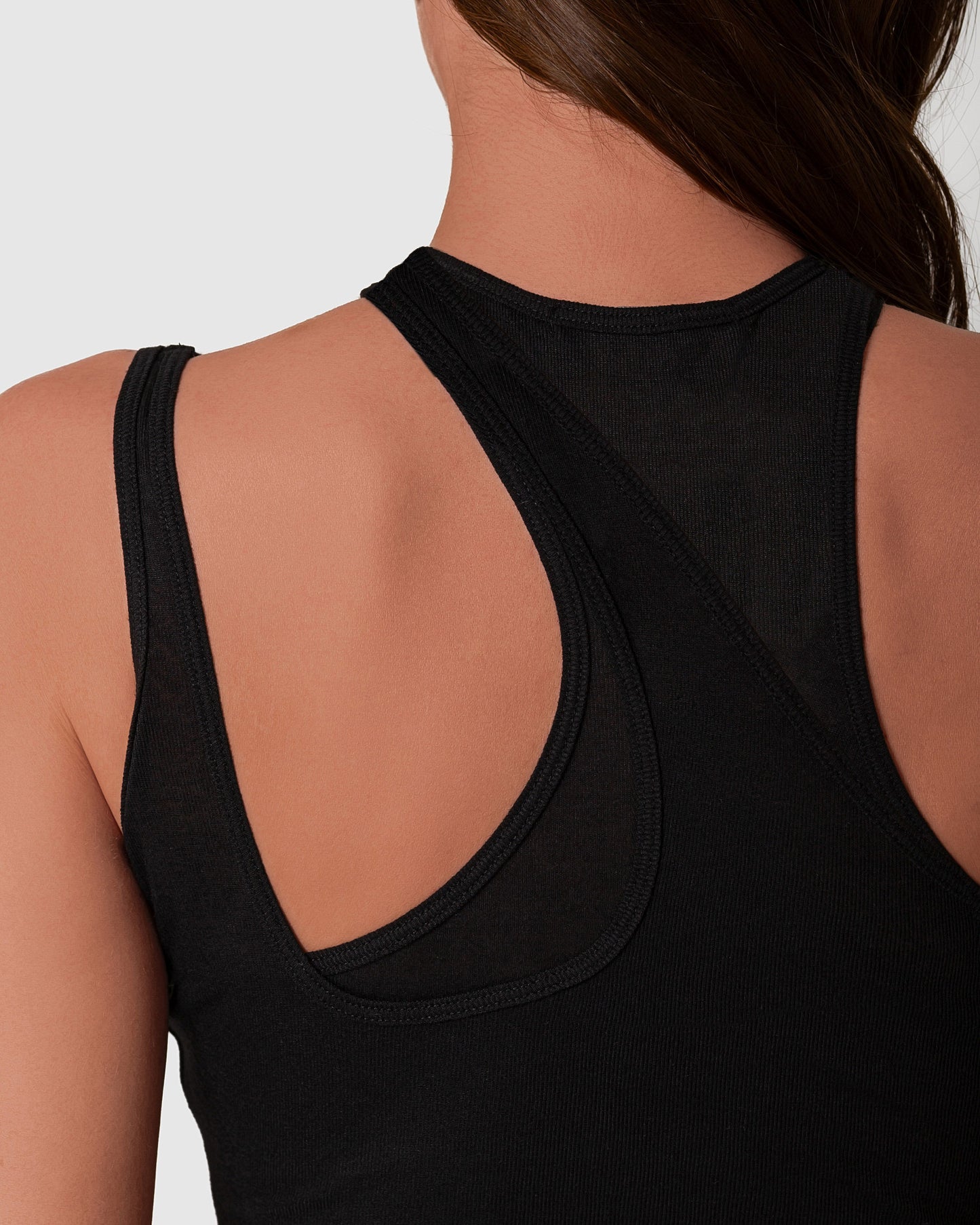 Elegant bodysuit with subtly asymmetrical straps