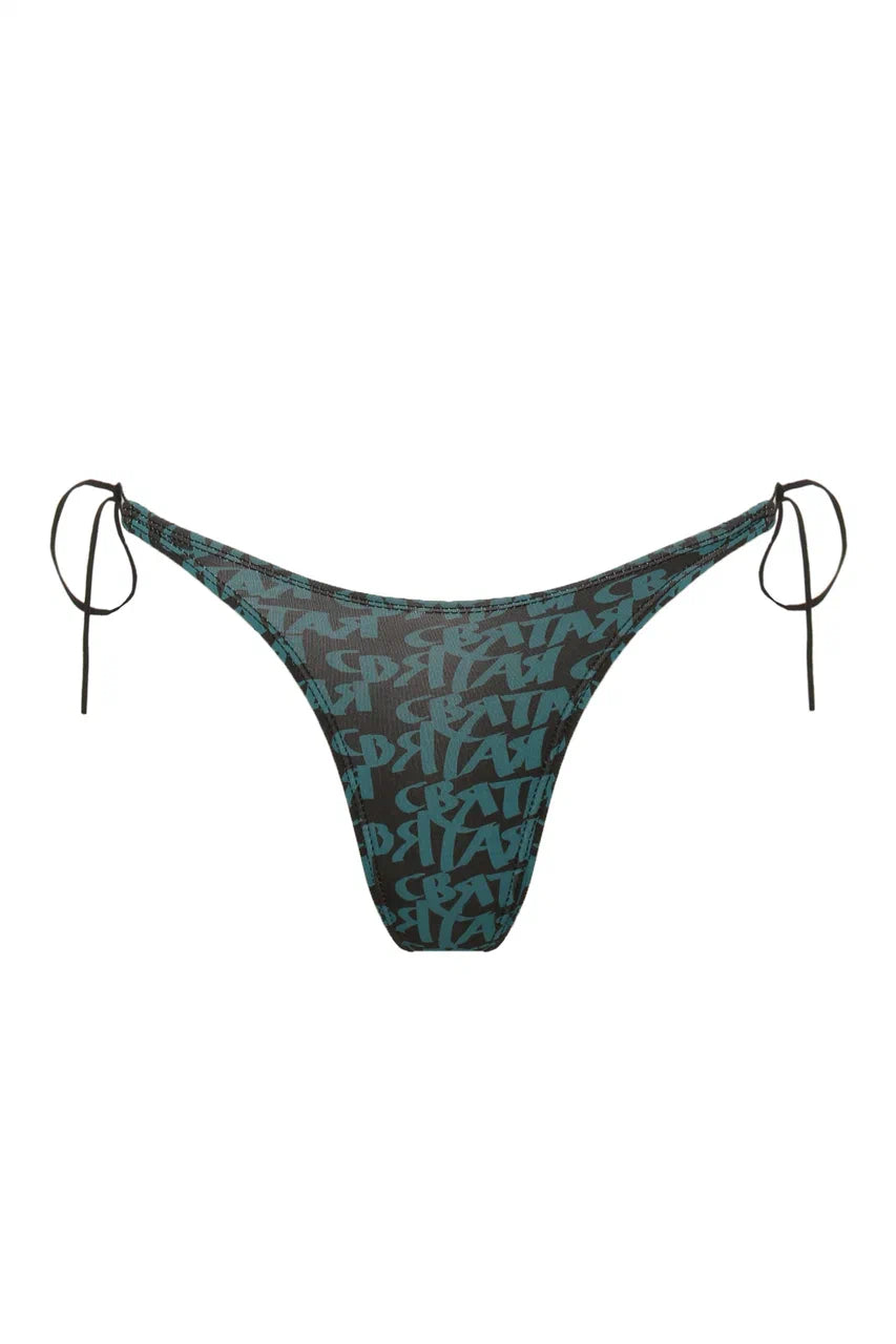 Turquoise Printed Luxury Swimsuit