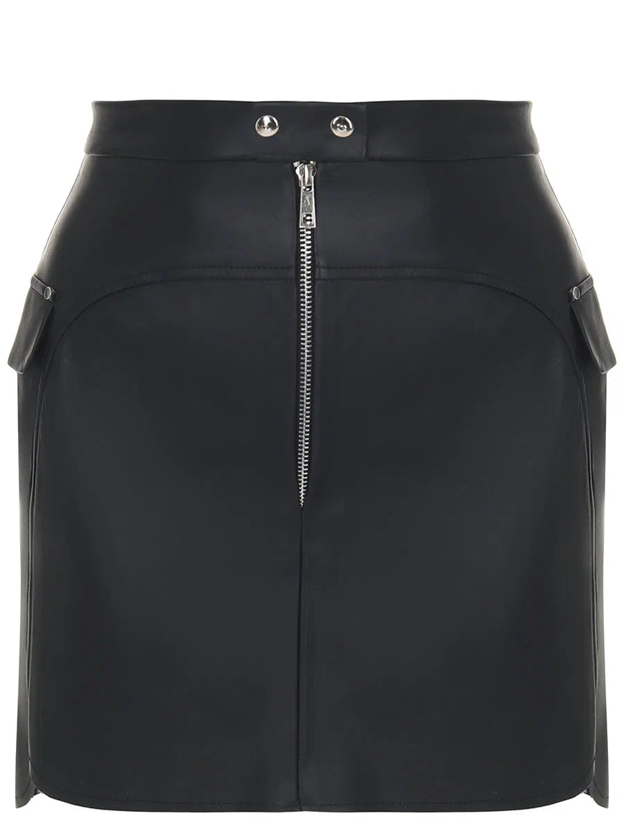 Minirock mit dekorativen Taschen, Schwarz