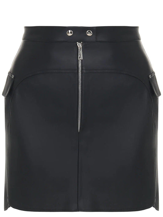 Minirock mit dekorativen Taschen, Schwarz