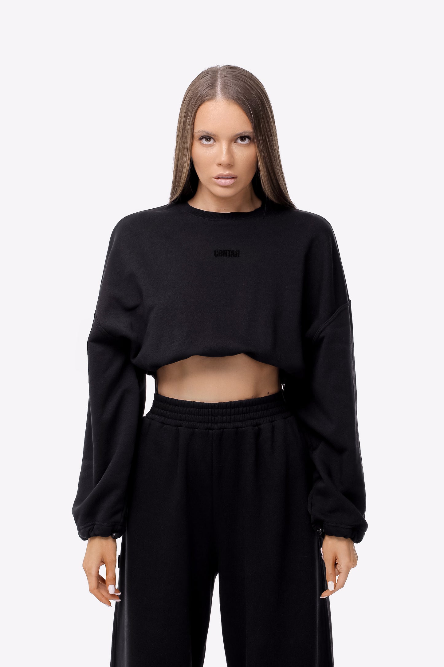 Kurzes Sweatshirt Black