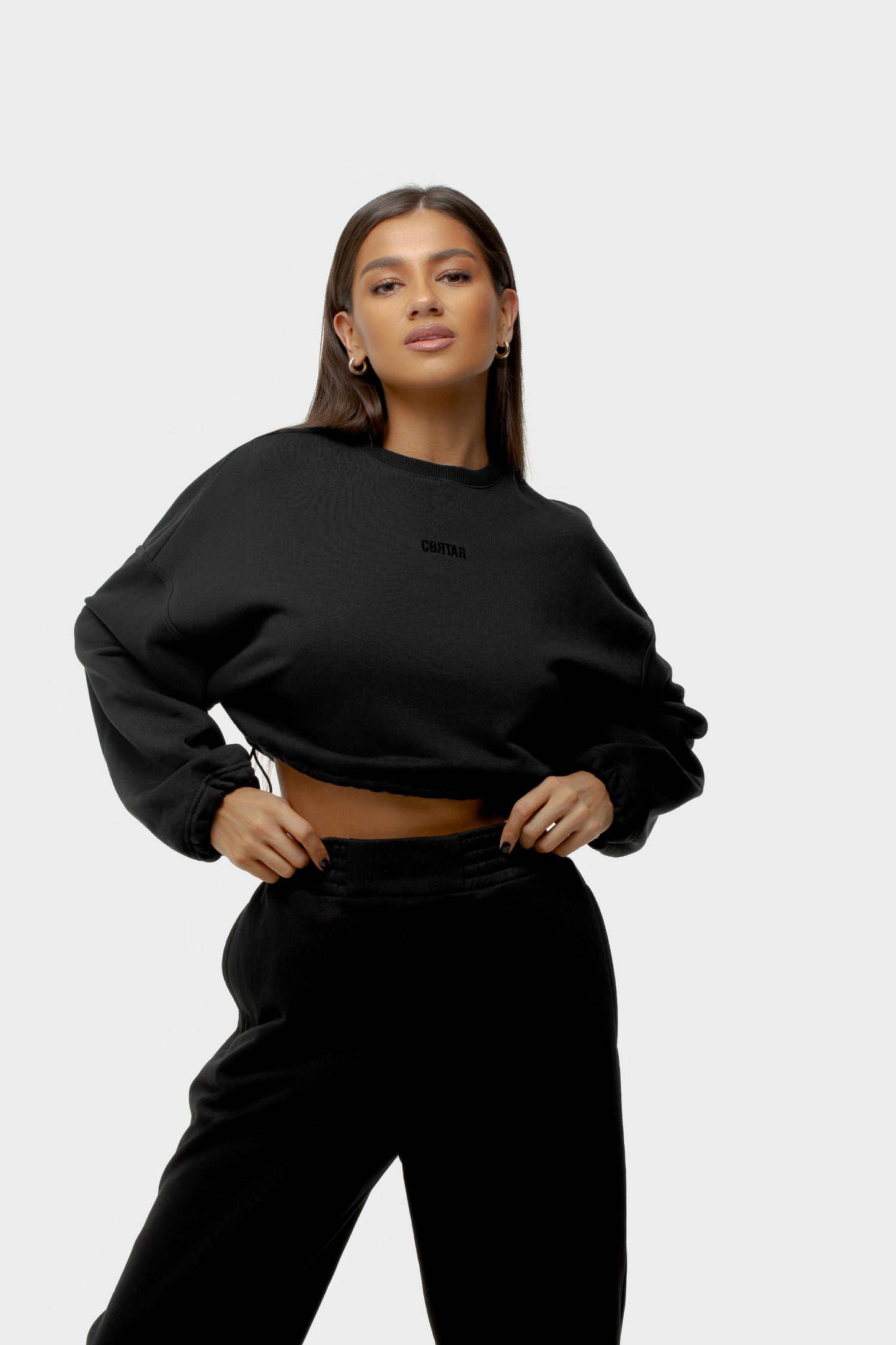 Kurzes Sweatshirt Black
