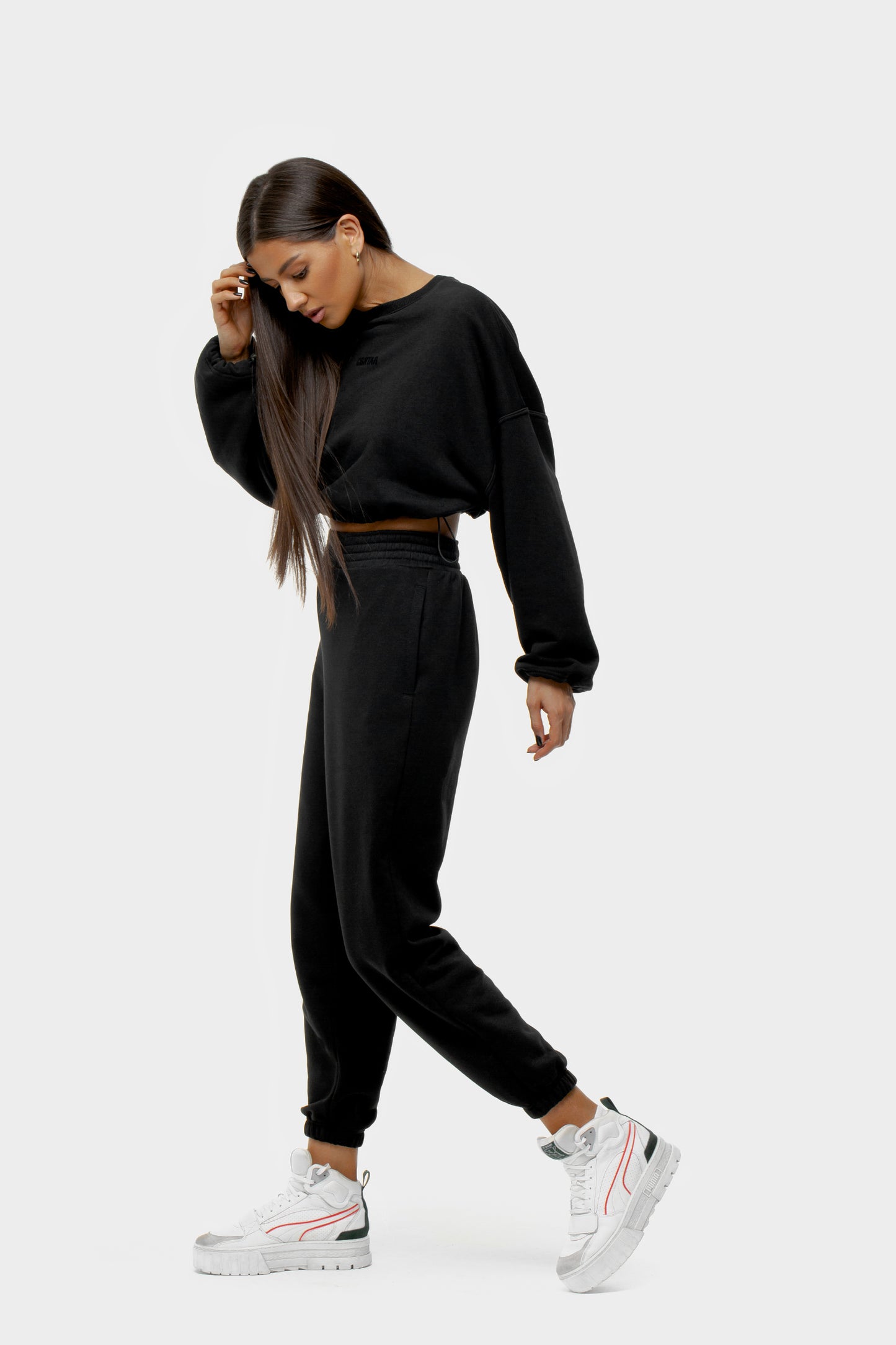 Kurzes Sweatshirt Black