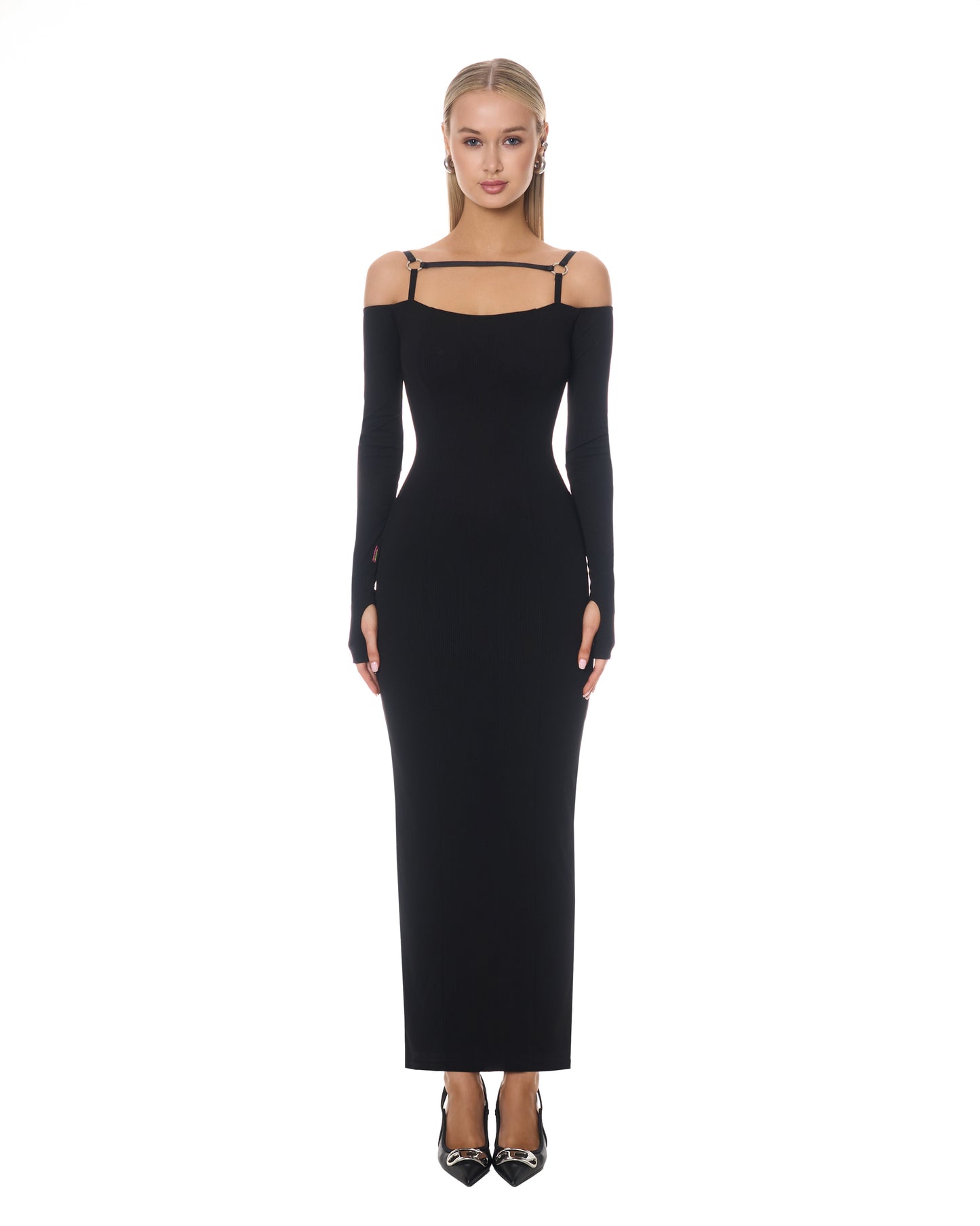 Midikleid mit Akzentringen