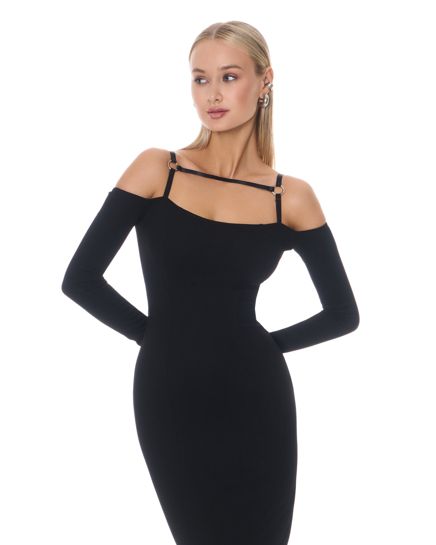 Midikleid mit Akzentringen