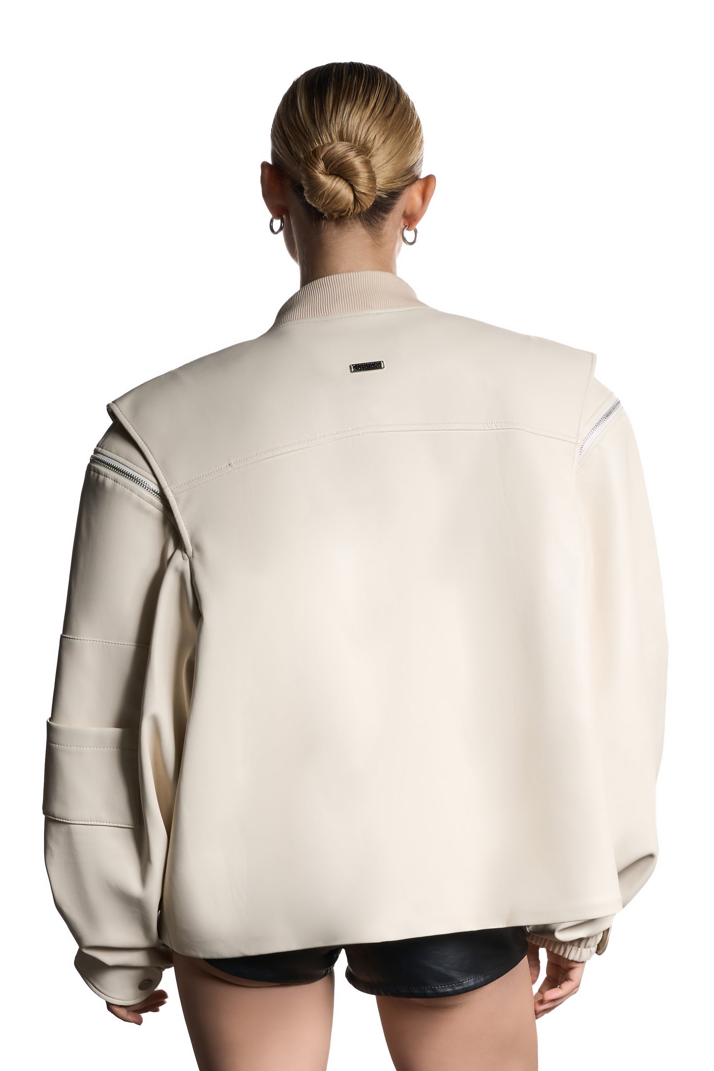 Bombenjacke aus Öko-Leder, Milky