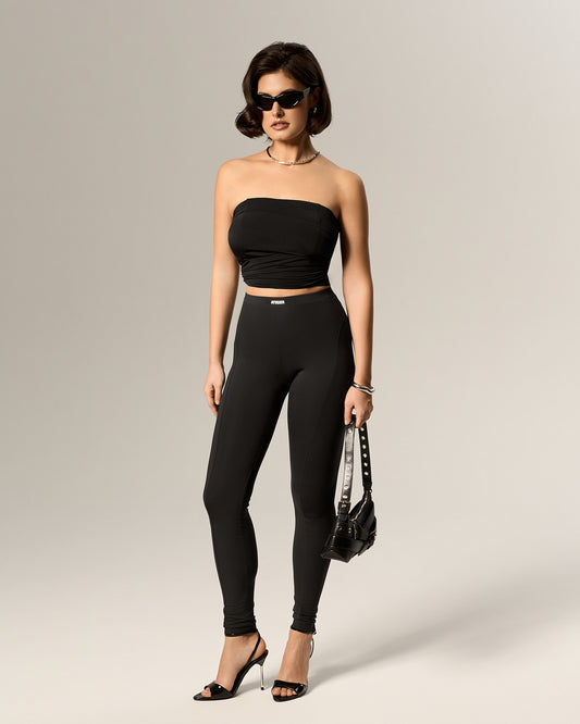 Sculpted luxury leggings in black