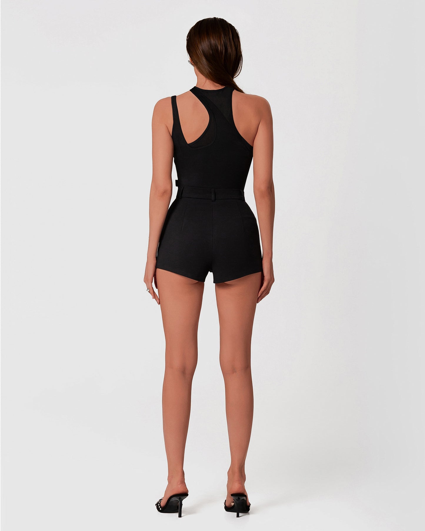 Elegant bodysuit with subtly asymmetrical straps